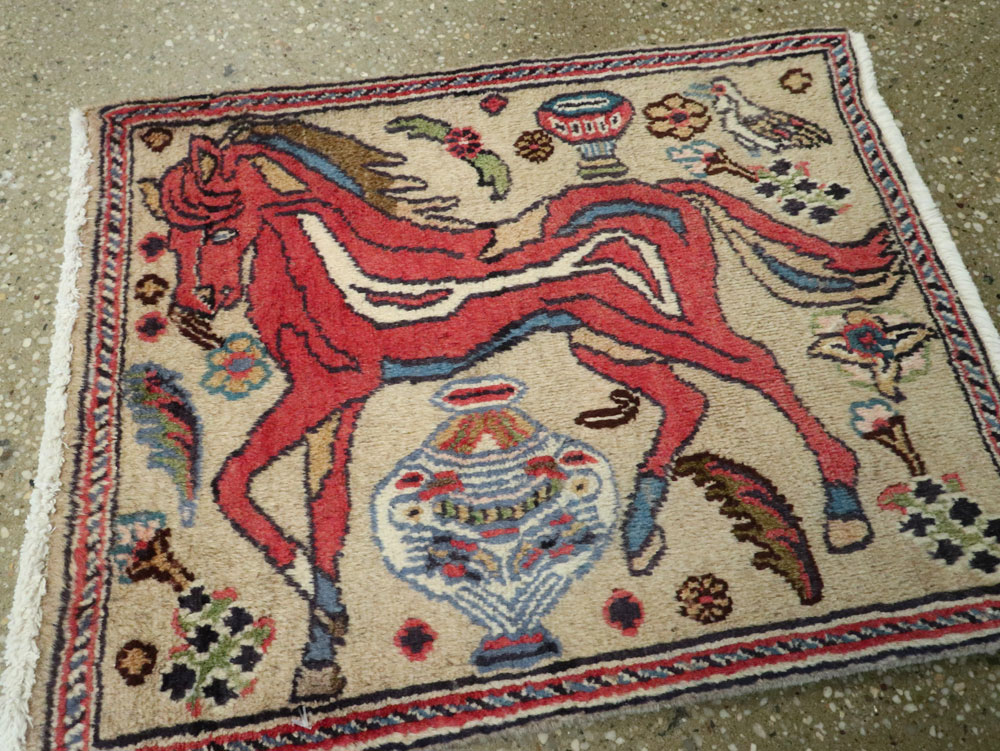 Vintage Persian Tabriz Pictorial Rug (Pair: 2 of 2), No.25602 - Galerie Shabab