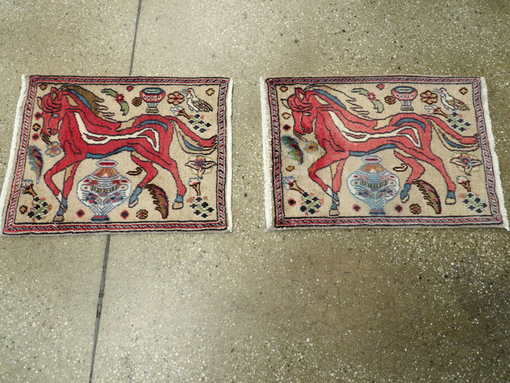 Vintage Persian Tabriz Pictorial Rug (Pair: 2 of 2), No.25602 - Galerie Shabab