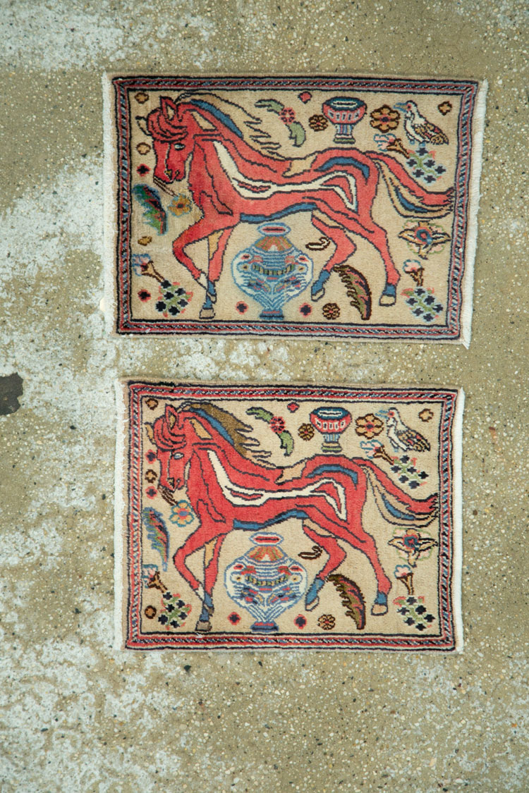 Vintage Persian Tabriz Pictorial Rug (Pair: 2 of 2), No.25602 - Galerie Shabab