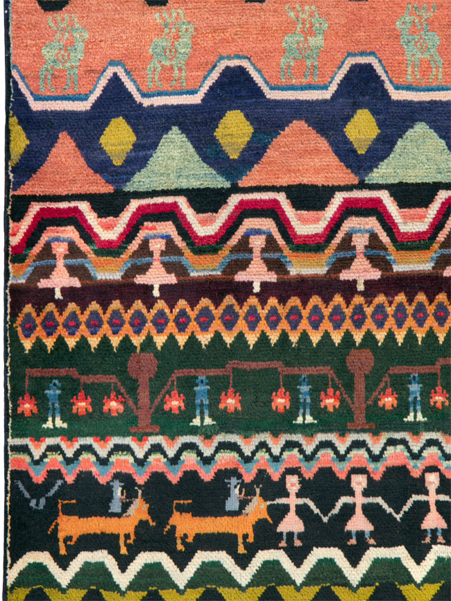 Vintage Persian Mahal Rug, No.25606 - Galerie Shabab