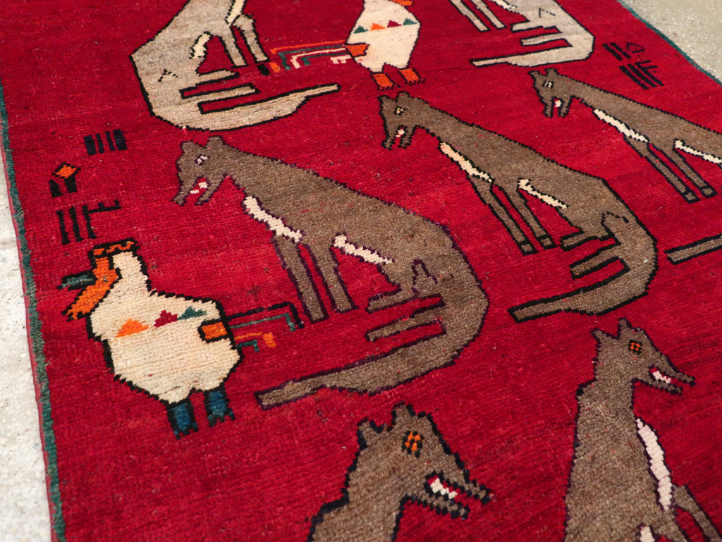 Vintage Persian Shiraz Pictorial Rug, No.25607 - Galerie Shabab