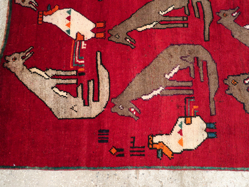 Vintage Persian Shiraz Pictorial Rug, No.25607 - Galerie Shabab