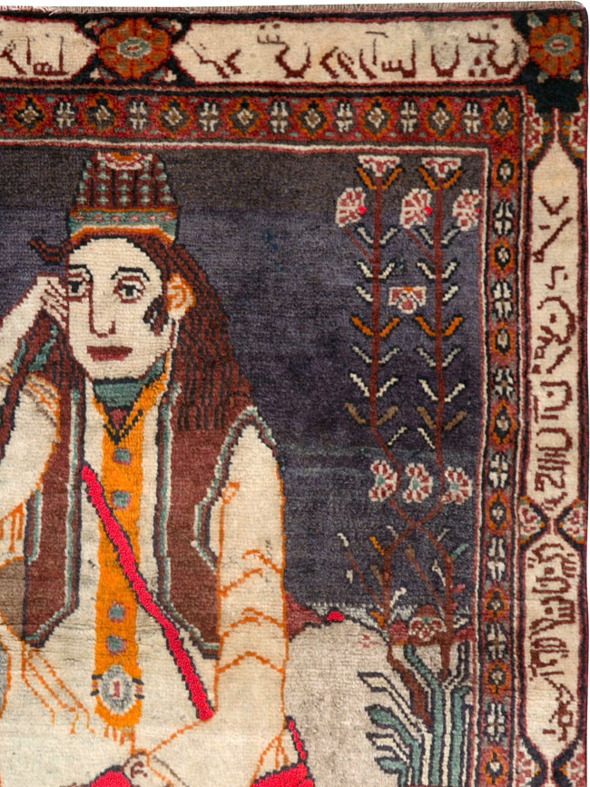 Antique Persian Malayer Pictorial Rug, No.25612 - Galerie Shabab