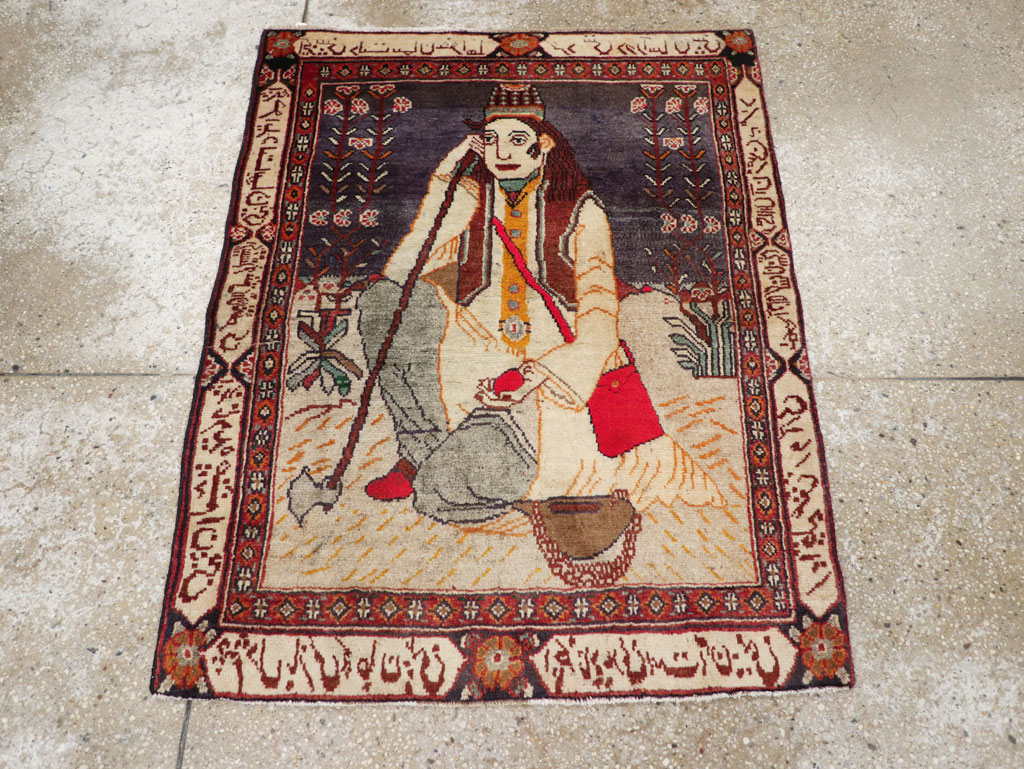 Antique Persian Malayer Pictorial Rug, No.25612 - Galerie Shabab