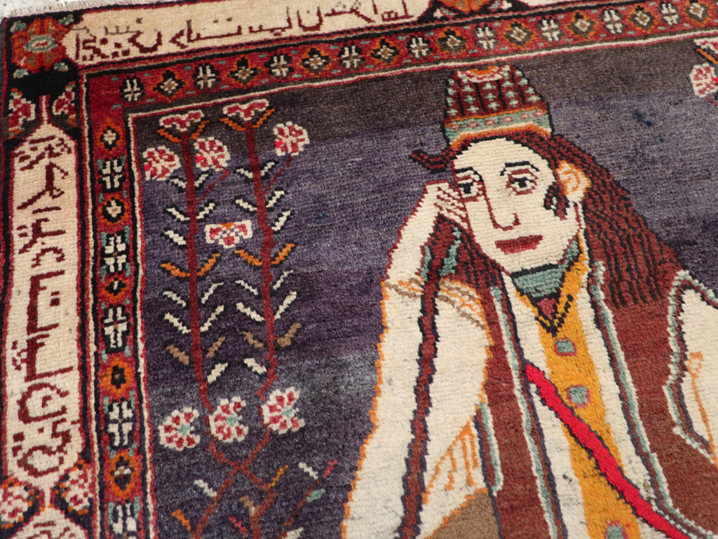 Antique Persian Malayer Pictorial Rug, No.25612 - Galerie Shabab