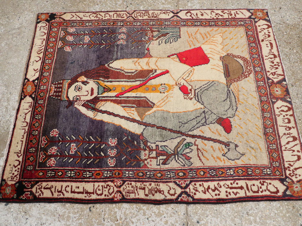 Antique Persian Malayer Pictorial Rug, No.25612 - Galerie Shabab