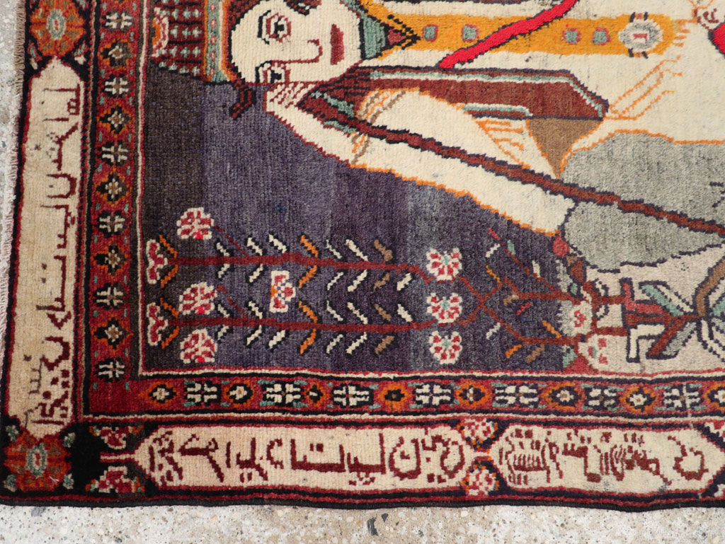 Antique Persian Malayer Pictorial Rug, No.25612 - Galerie Shabab