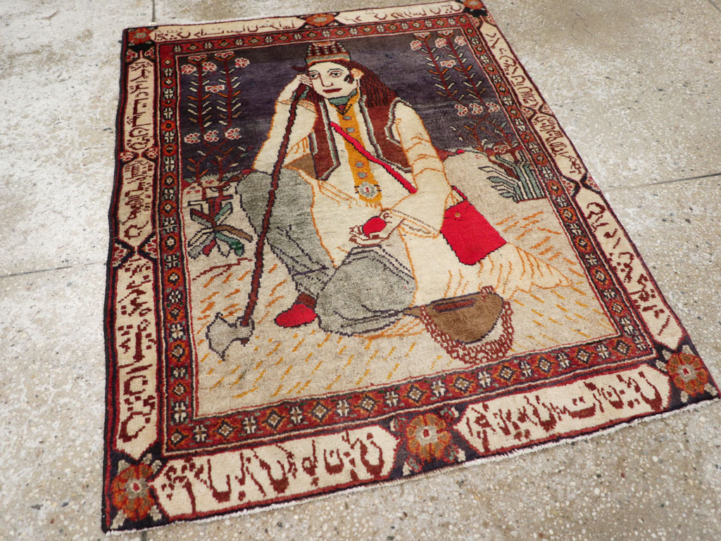 Antique Persian Malayer Pictorial Rug, No.25612 - Galerie Shabab
