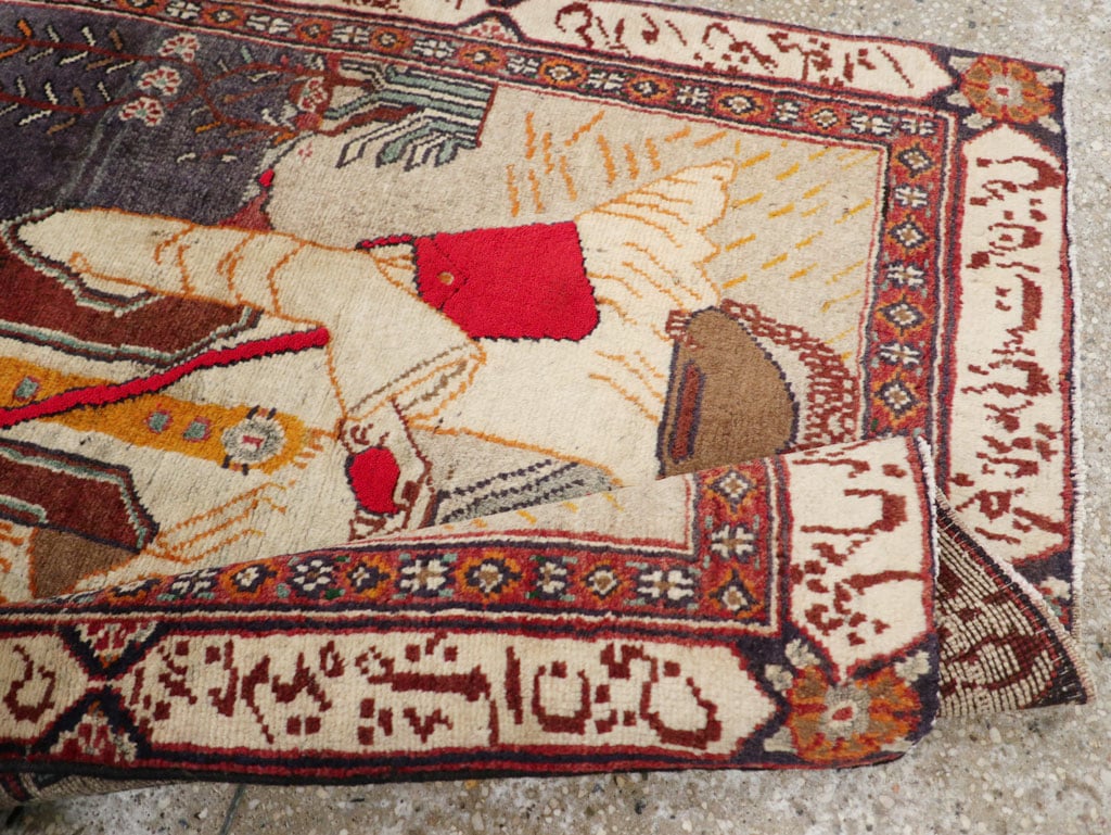 Antique Persian Malayer Pictorial Rug, No.25612 - Galerie Shabab