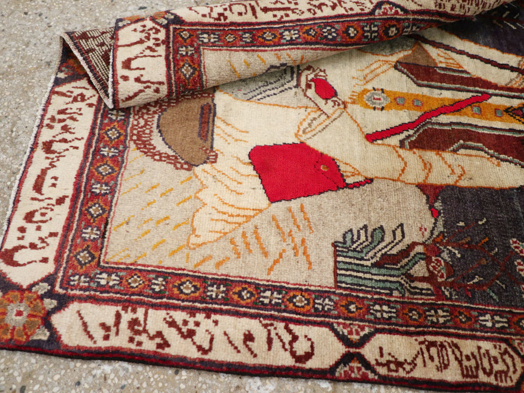 Antique Persian Malayer Pictorial Rug, No.25612 - Galerie Shabab