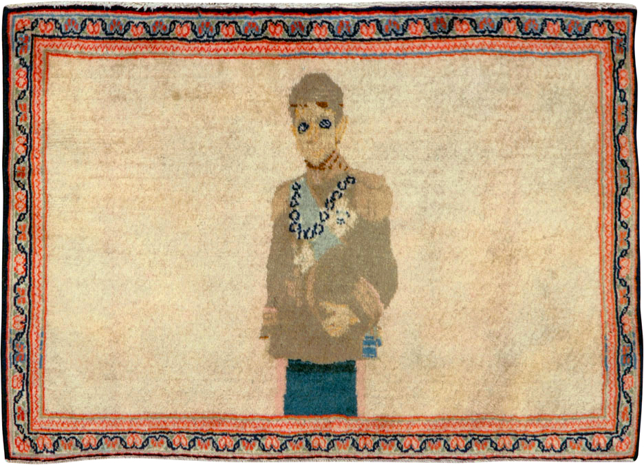 Antique Persian Kashan Pictorial Rug, No.25617 - Galerie Shabab