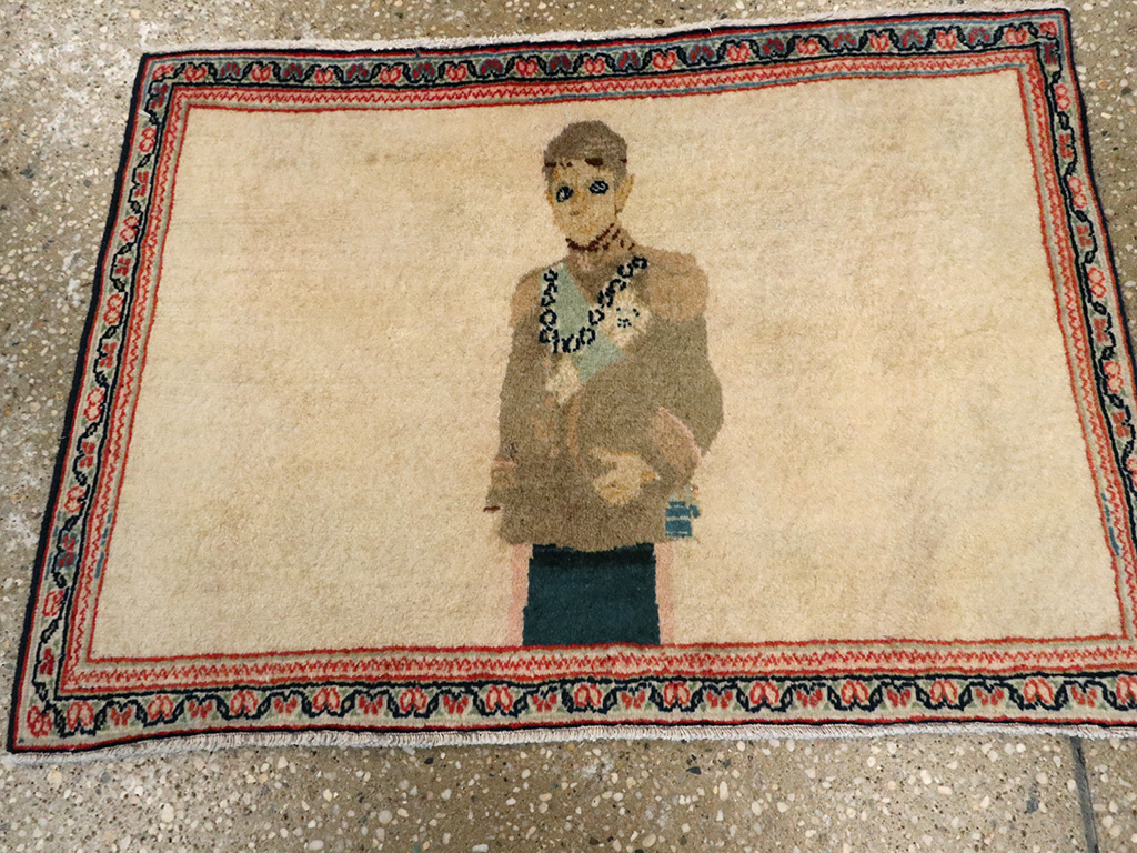 Antique Persian Kashan Pictorial Rug, No.25617 - Galerie Shabab