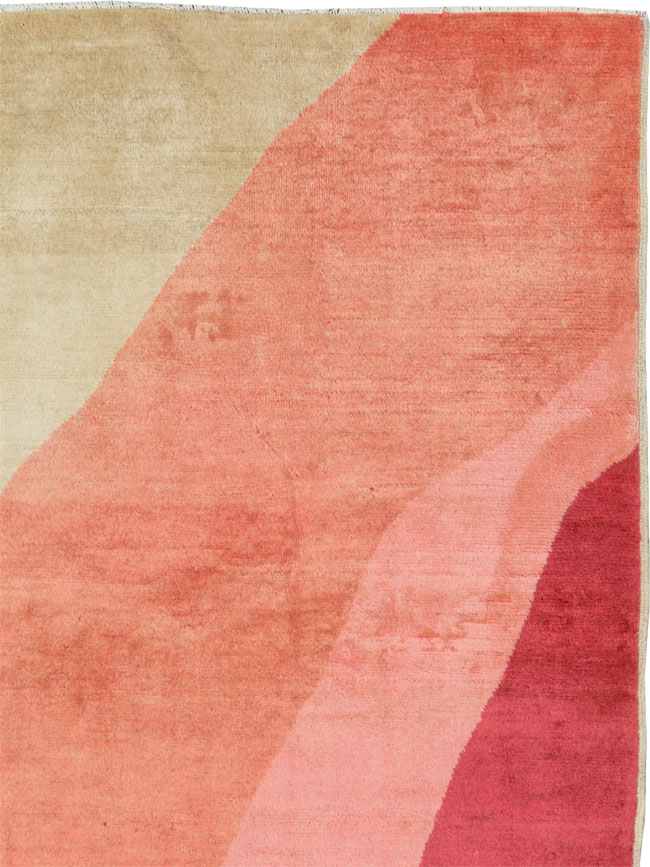 Vintage Modernist Mashad Carpet, No.25618 - Galerie Shabab