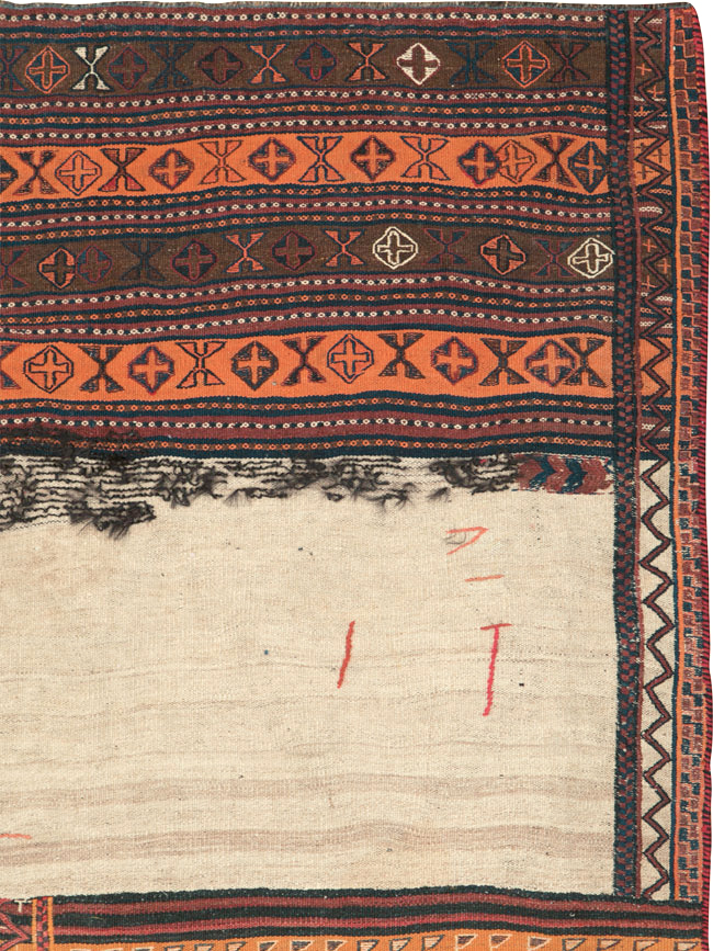 Vintage Persian Chaharmahal Bakhtiari Tacheh Flatweave Kilim , No.25628 - Galerie Shabab