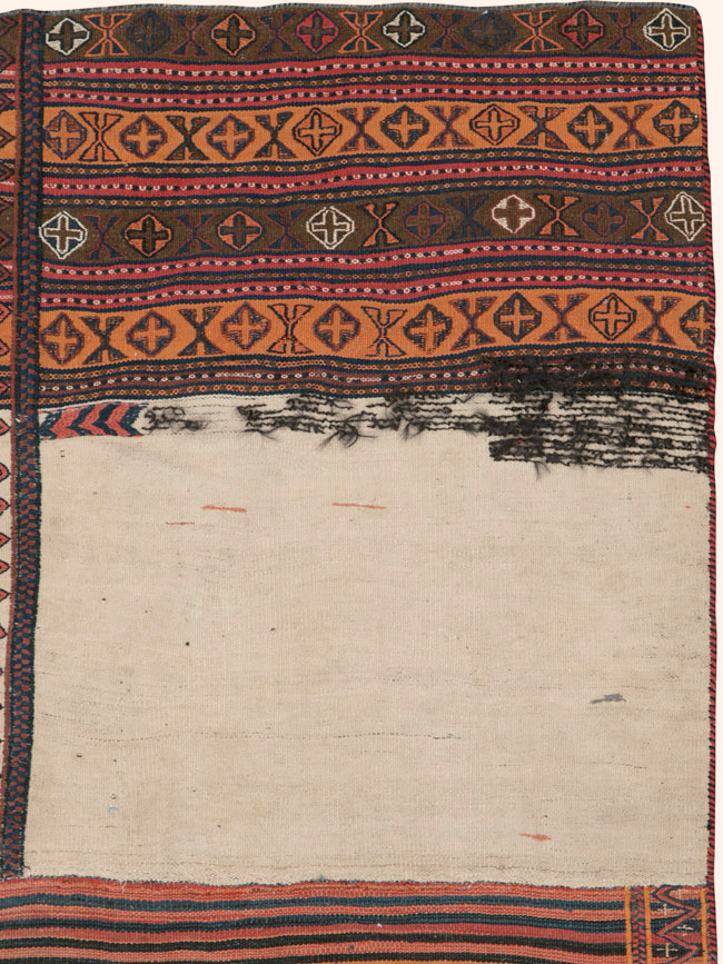 Vintage Persian Chaharmahal Bakhtiari Tacheh Flatweave Kilim , No.25628 - Galerie Shabab