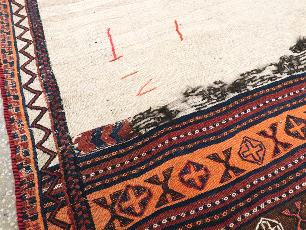 Vintage Persian Chaharmahal Bakhtiari Tacheh Flatweave Kilim , No.25628 - Galerie Shabab