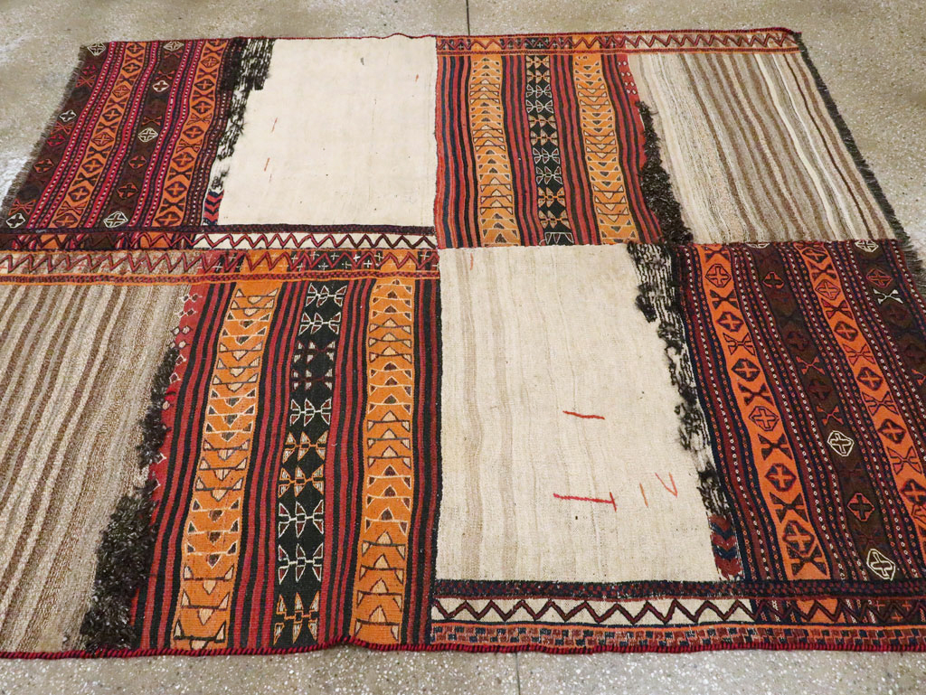 Vintage Persian Chaharmahal Bakhtiari Tacheh Flatweave Kilim , No.25628 - Galerie Shabab