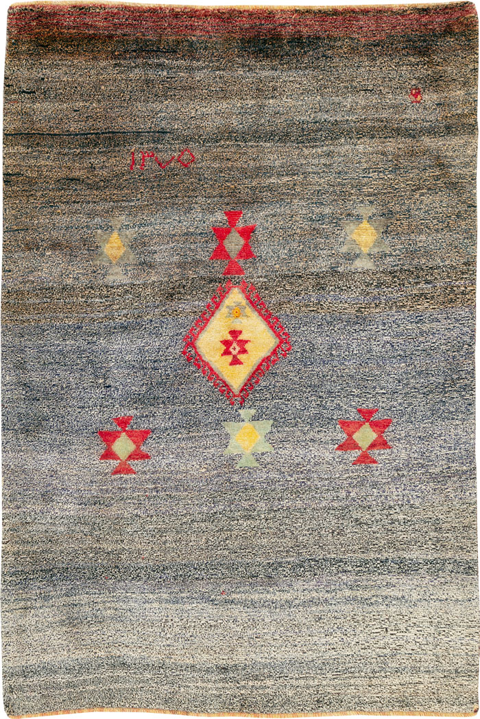 Vintage Persian Gabbeh Rug, No.25629 - Galerie Shabab