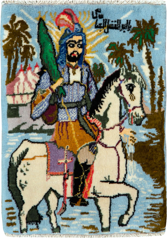 Vintage Persian Pictorial Tabriz Rug, No.25635 - Galerie Shabab