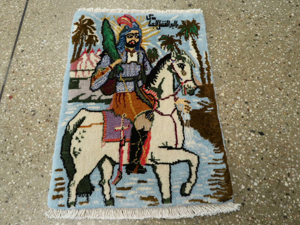 Vintage Persian Pictorial Tabriz Rug, No.25635 - Galerie Shabab