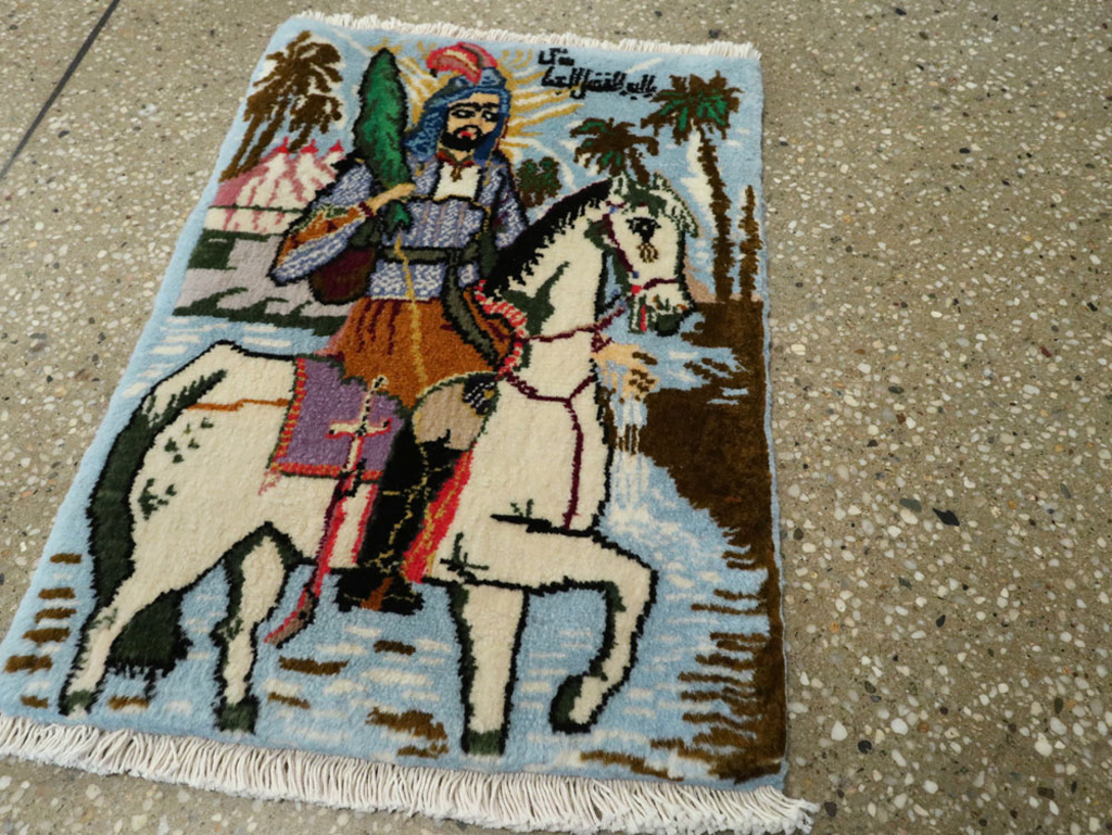 Vintage Persian Pictorial Tabriz Rug, No.25635 - Galerie Shabab