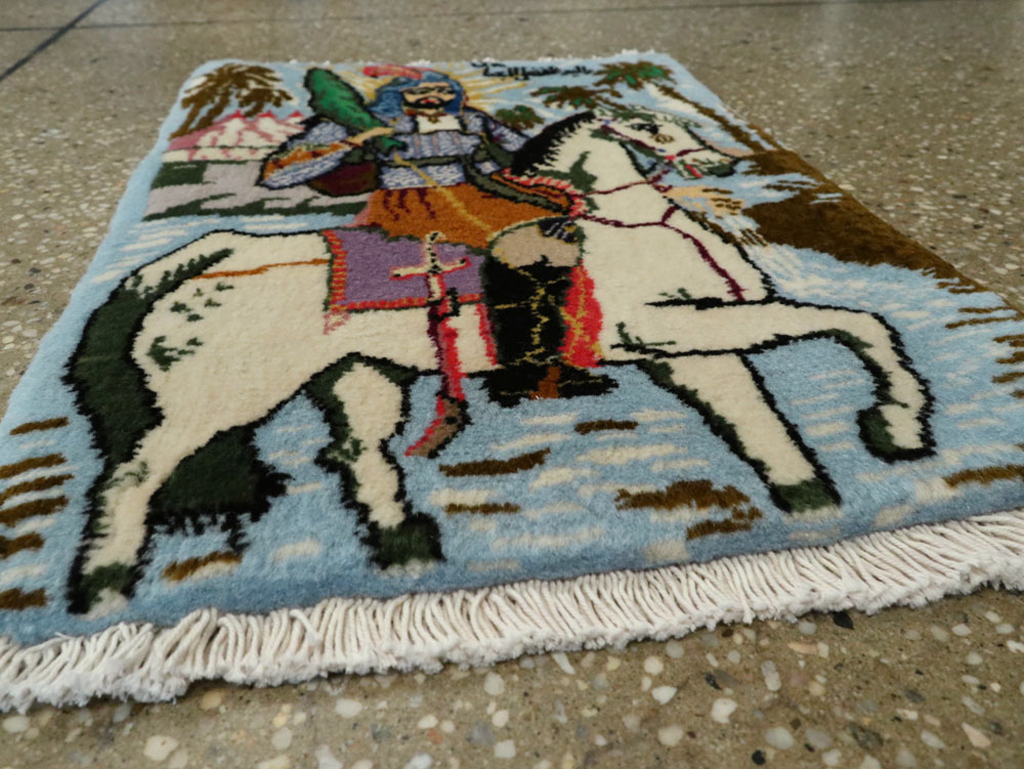 Vintage Persian Pictorial Tabriz Rug, No.25635 - Galerie Shabab