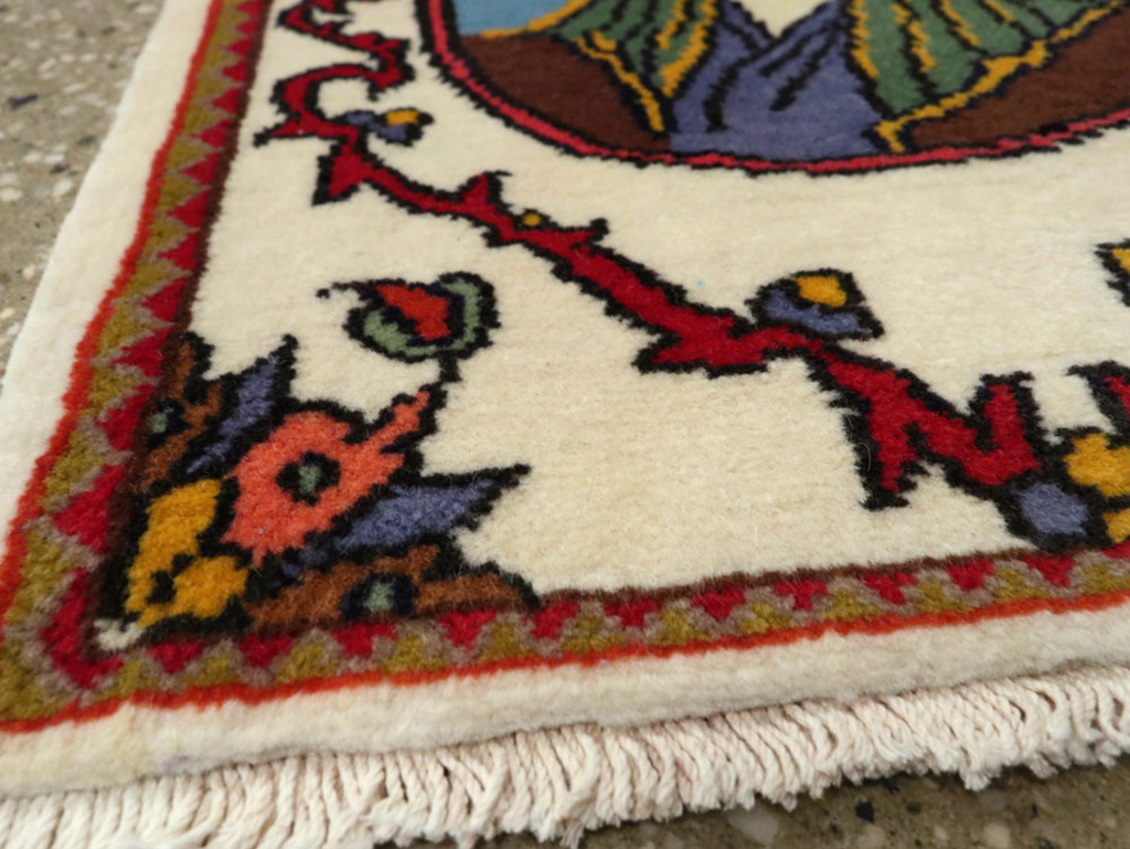 Vintage Tabriz Pictorial Rug, No.25636 - Galerie Shabab