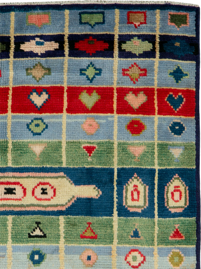 Vintage Persian Mahal Rug, No.25640 - Galerie Shabab