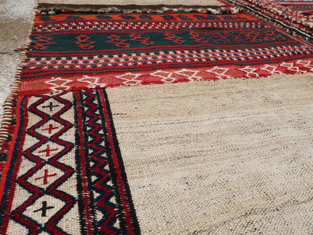 Vintage Persian Flatweave Kilim Square Accent Rug, No.25645 - Galerie Shabab