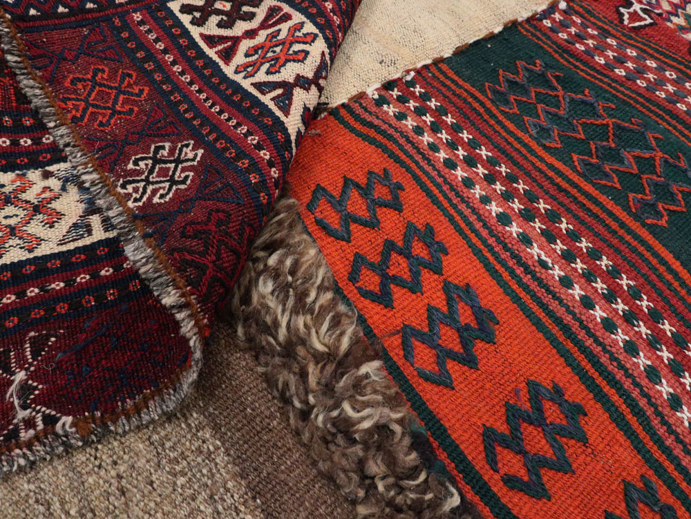Vintage Persian Chaharmahal Bakhtiari Tacheh Flatweave Kilim , No.25645 - Galerie Shabab