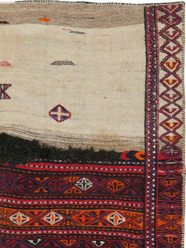 Vintage Persian Chaharmahal Bakhtiari Tacheh Flatweave Kilim , No.25648 - Galerie Shabab