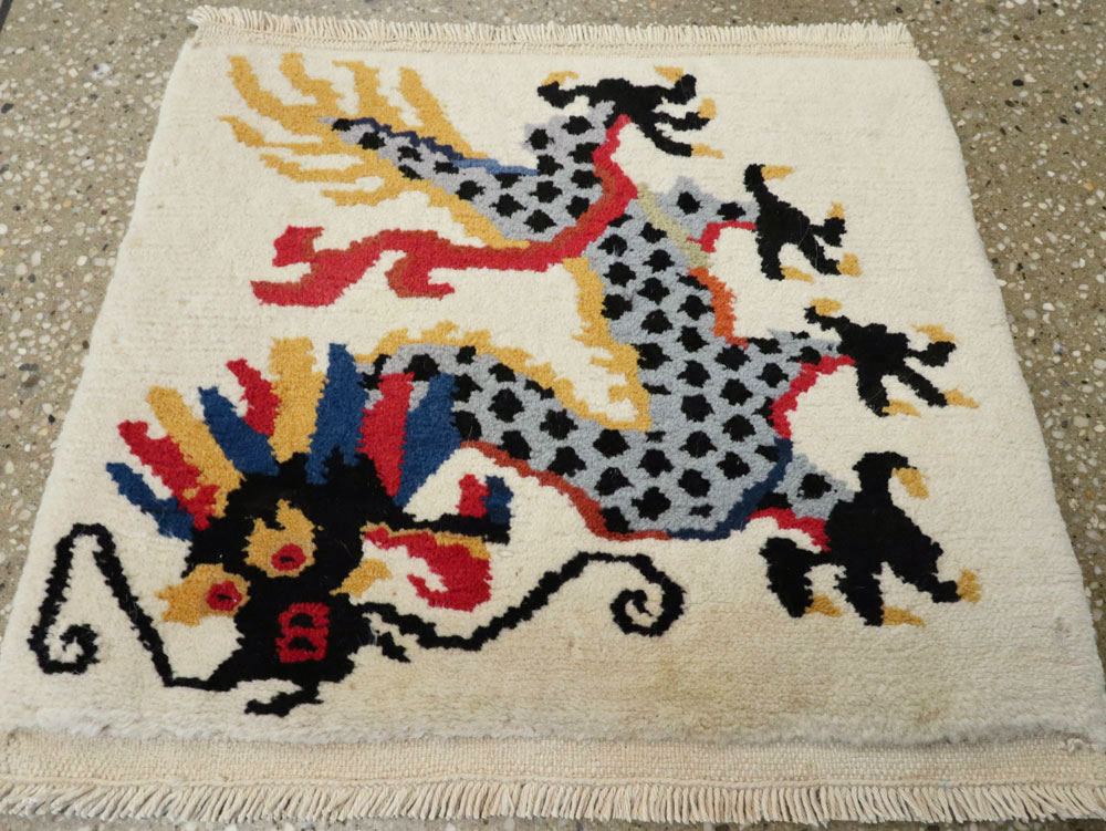 Vintage Chinese Dragon Art Deco Rug, No.25656 - Galerie Shabab