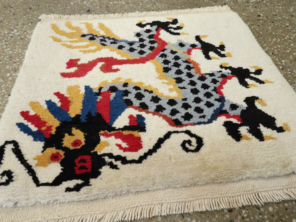 Vintage Chinese Dragon Art Deco Rug, No.25656 - Galerie Shabab