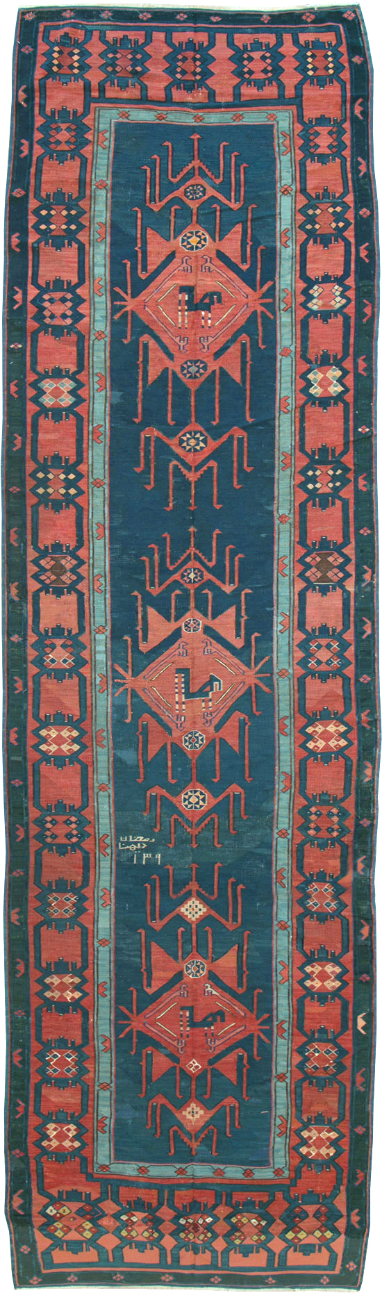 Antique Caucasian Avar Kilim Gallery Carpet, No.25659 - Galerie Shabab