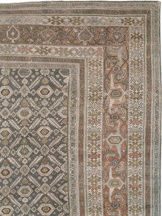Antique Persian Bibikabad Large Square Carpet, No.25662 - Galerie Shabab