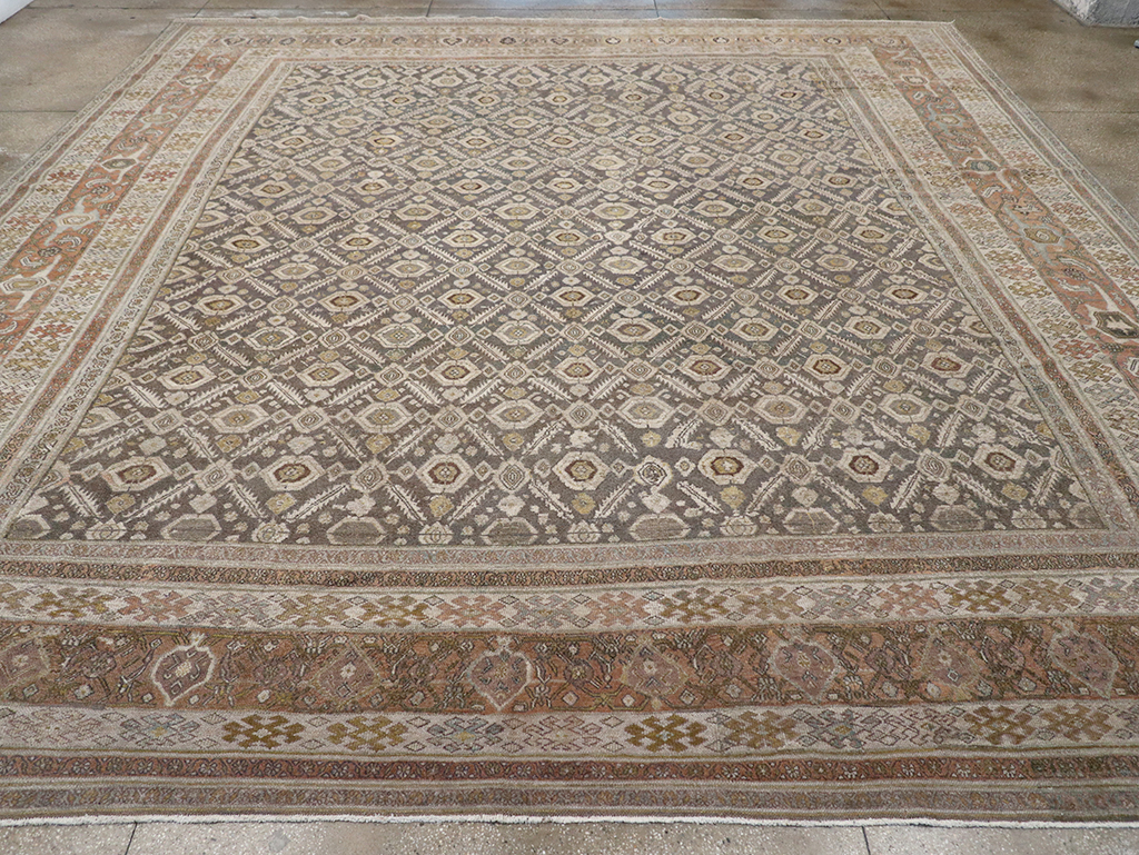Antique Persian Bibikabad Large Square Carpet, No.25662 - Galerie Shabab