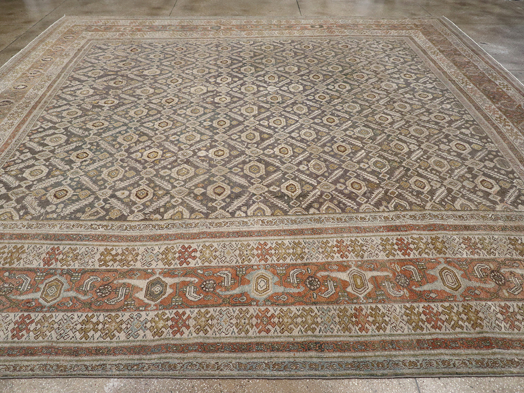 Antique Persian Bibikabad Large Square Carpet, No.25662 - Galerie Shabab