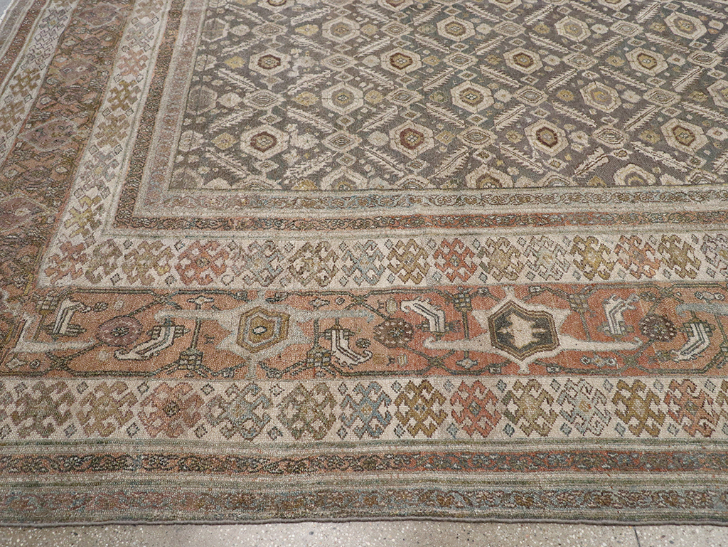 Antique Persian Bibikabad Large Square Carpet, No.25662 - Galerie Shabab
