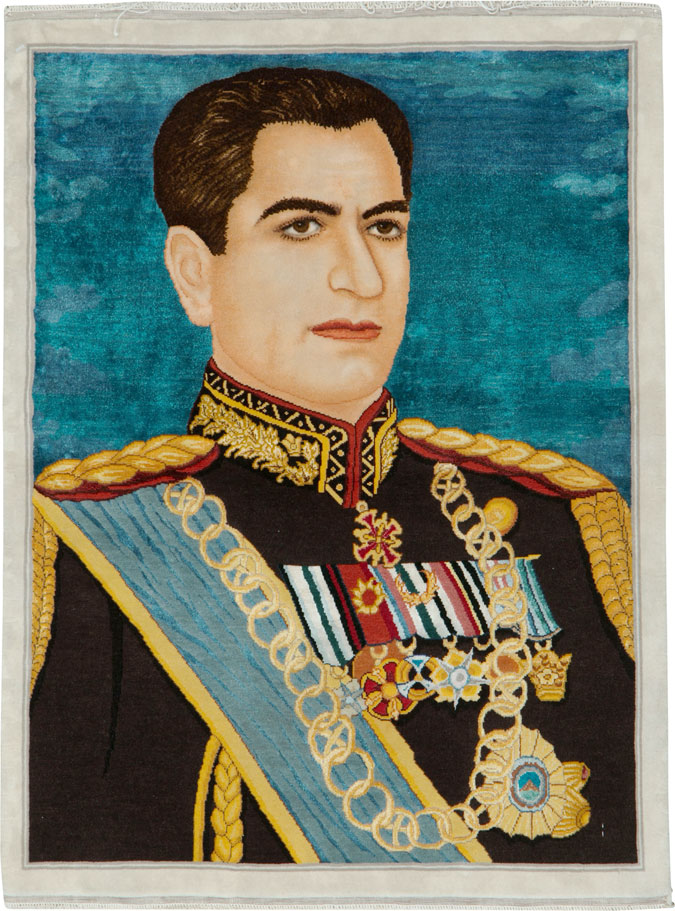 Vintage Persian Tabriz Silk Pictorial Rug, No.25670 - Galerie Shabab