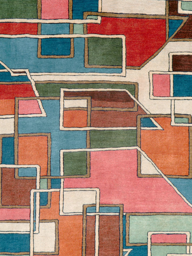 Vintage Persian Sarouk Art Deco Carpet, No.25672 - Galerie Shabab