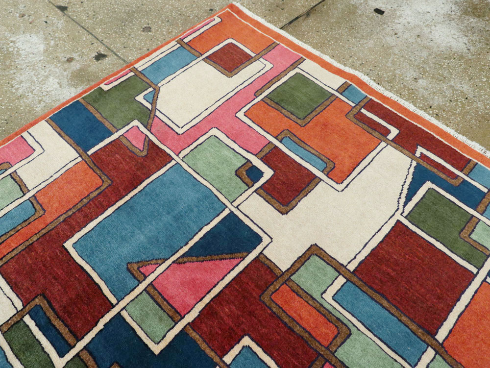 Vintage Persian Sarouk Art Deco Carpet, No.25672 - Galerie Shabab