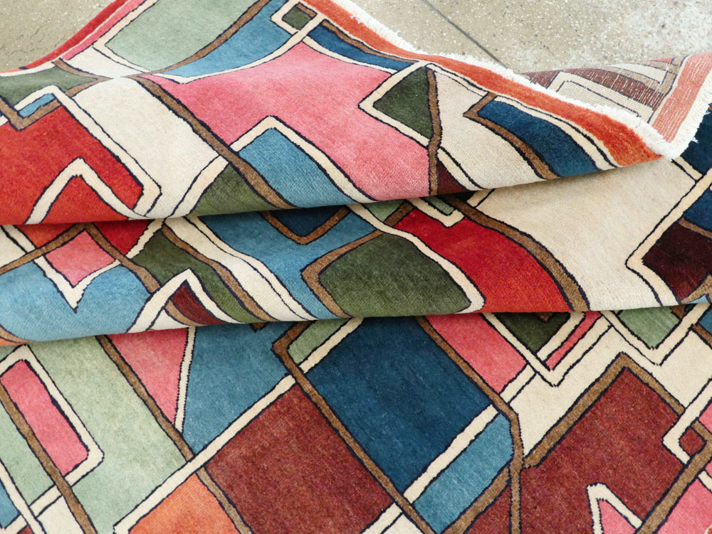 Vintage Persian Sarouk Art Deco Carpet, No.25672 - Galerie Shabab
