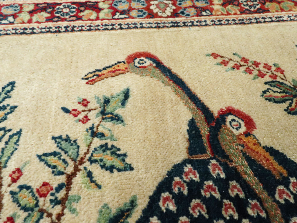 Vintage Persian Kashan Pictorial Rug, No.25674 - Galerie Shabab