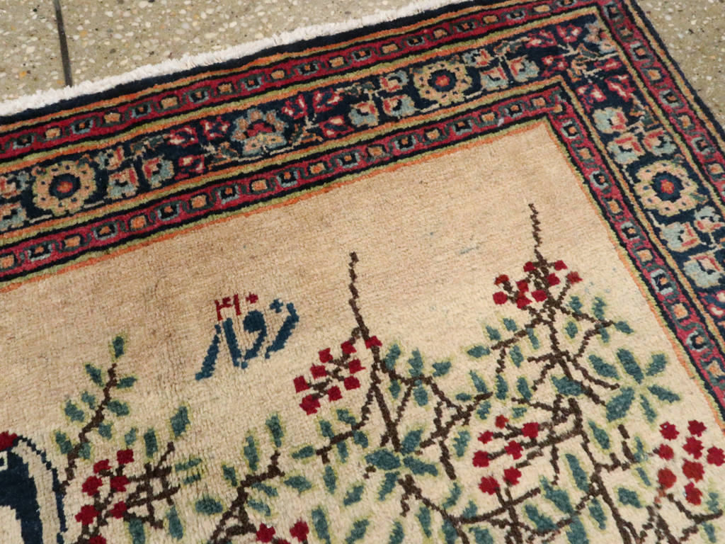 Vintage Persian Kashan Pictorial Rug, No.25675 - Galerie Shabab