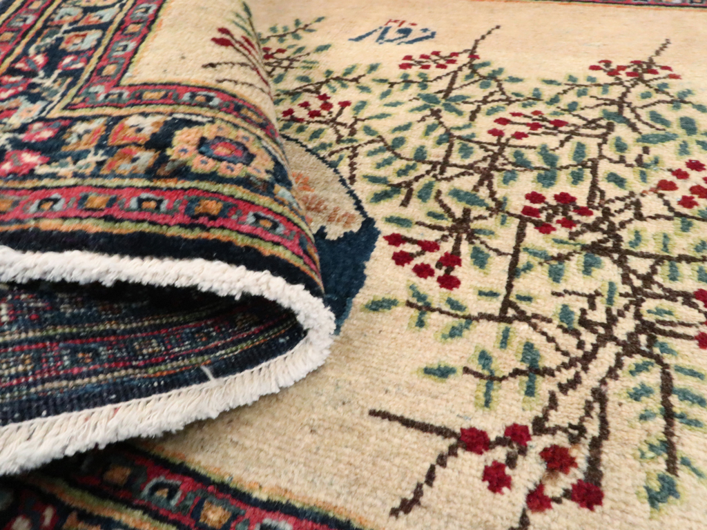 Vintage Persian Kashan Pictorial Rug, No.25675 - Galerie Shabab