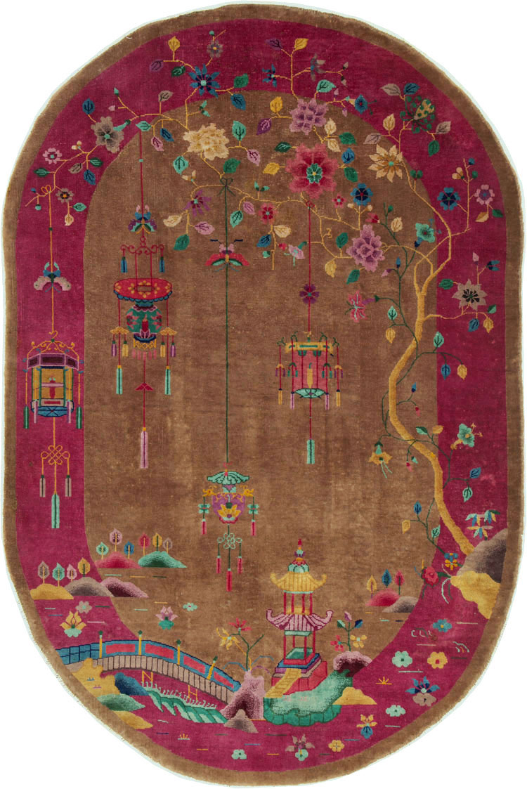 Antique Chinese Art Deco Carpet, No.25679 - Galerie Shabab
