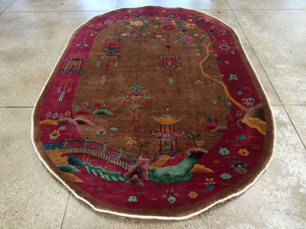 Antique Chinese Art Deco Carpet, No.25679 - Galerie Shabab