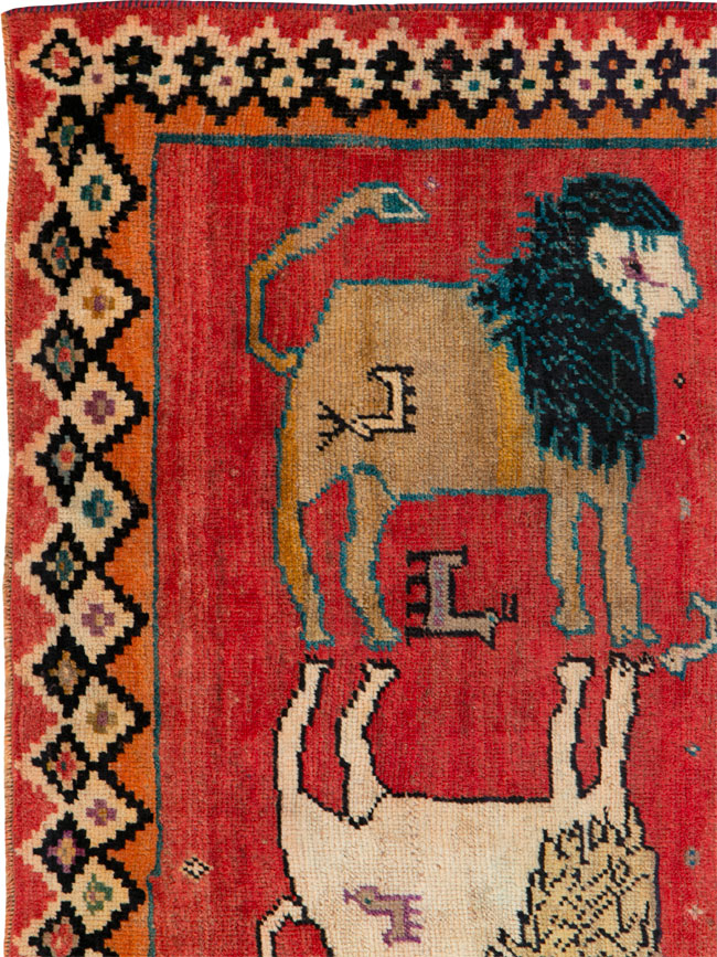 Vintage Persian Gabbeh Pictorial Rug, No.25695 - Galerie Shabab