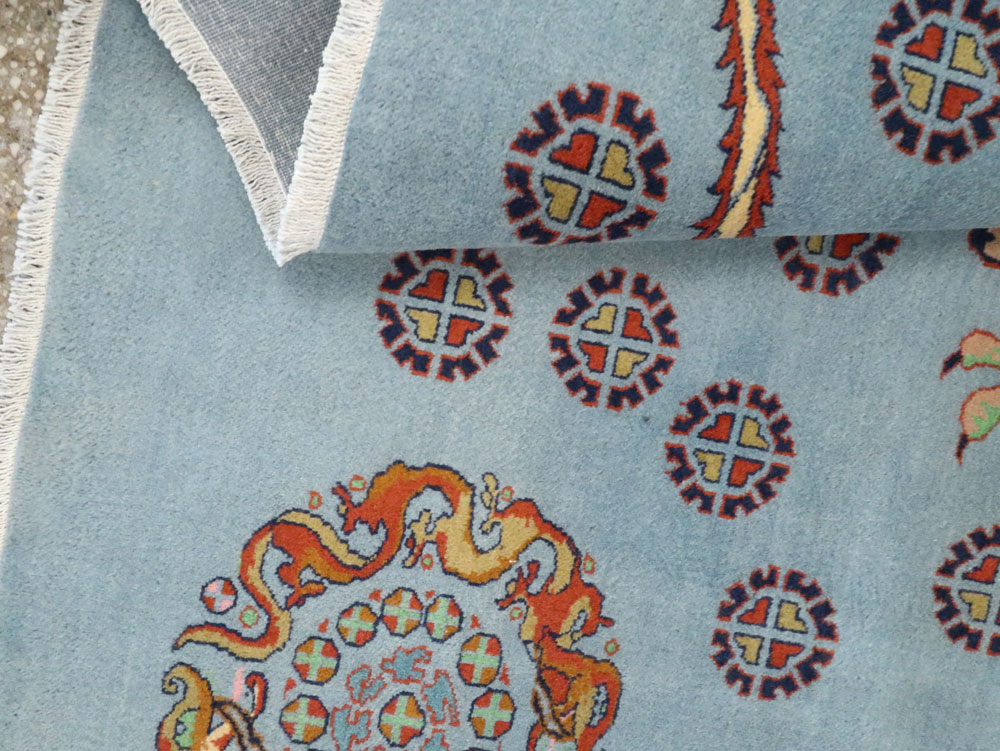 Vintage Persian Mashad Pictorial Rug, No.25698 - Galerie Shabab