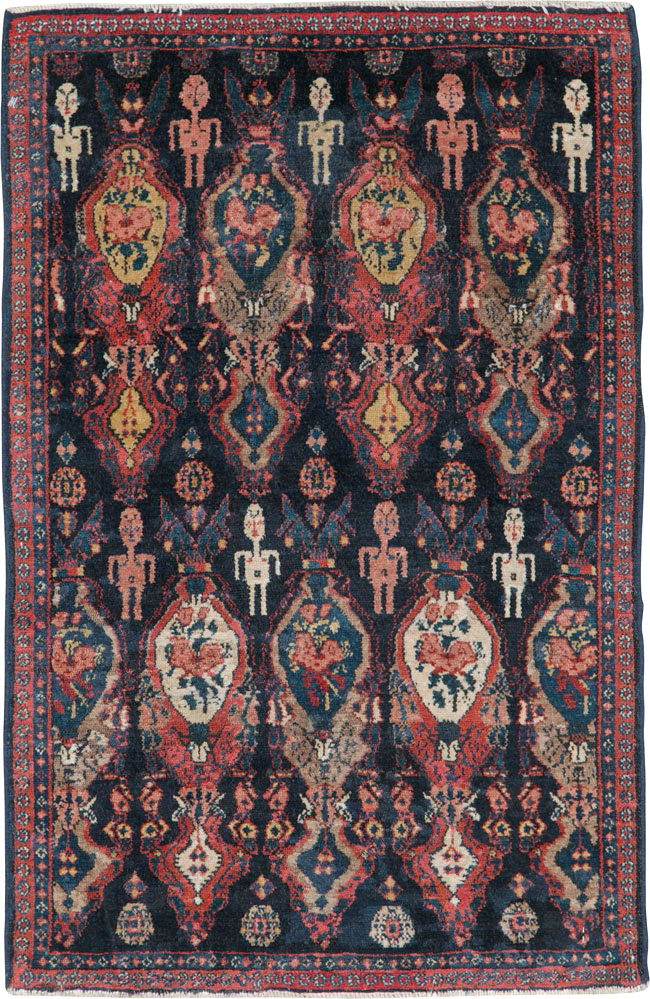 Vintage Persian Senneh Pictorial Rug (Pair: 1 of 2), No.25705 - Galerie Shabab